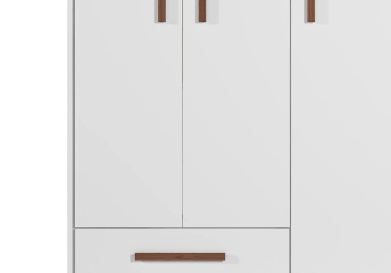 Guarda-Roupa 3 Portas 2 Gavetas Floc Branco - MoveisAqui