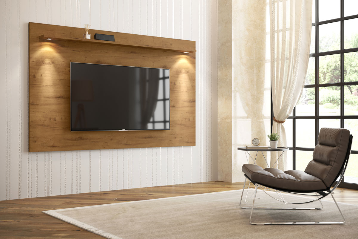 Painel para TV Aspen 2.2 Madeiro Canela - MoveisAqui