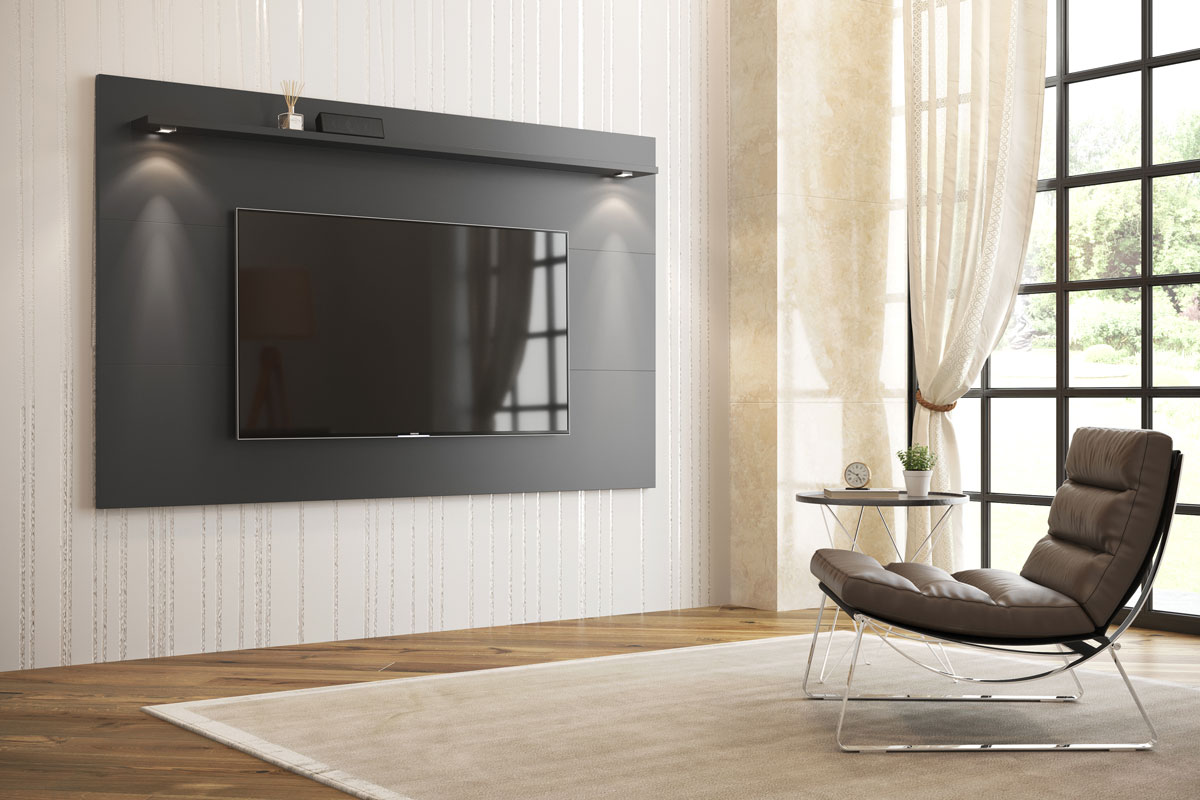 Painel para TV Aspen 2.2 Preto - MoveisAqui