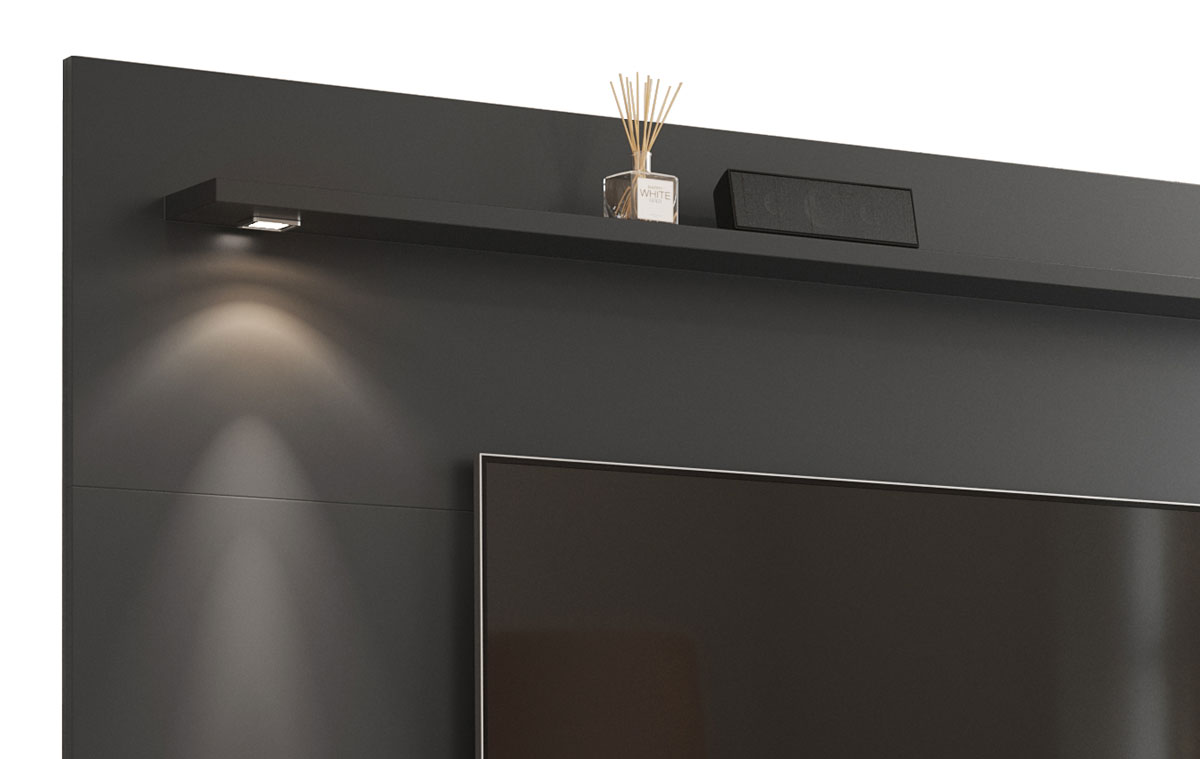 Painel para TV Aspen 2.2 Preto - MoveisAqui