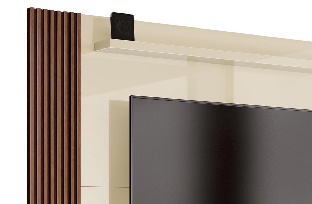 Painel para TV Dijon Off White com Naturale - Moveisaqui
