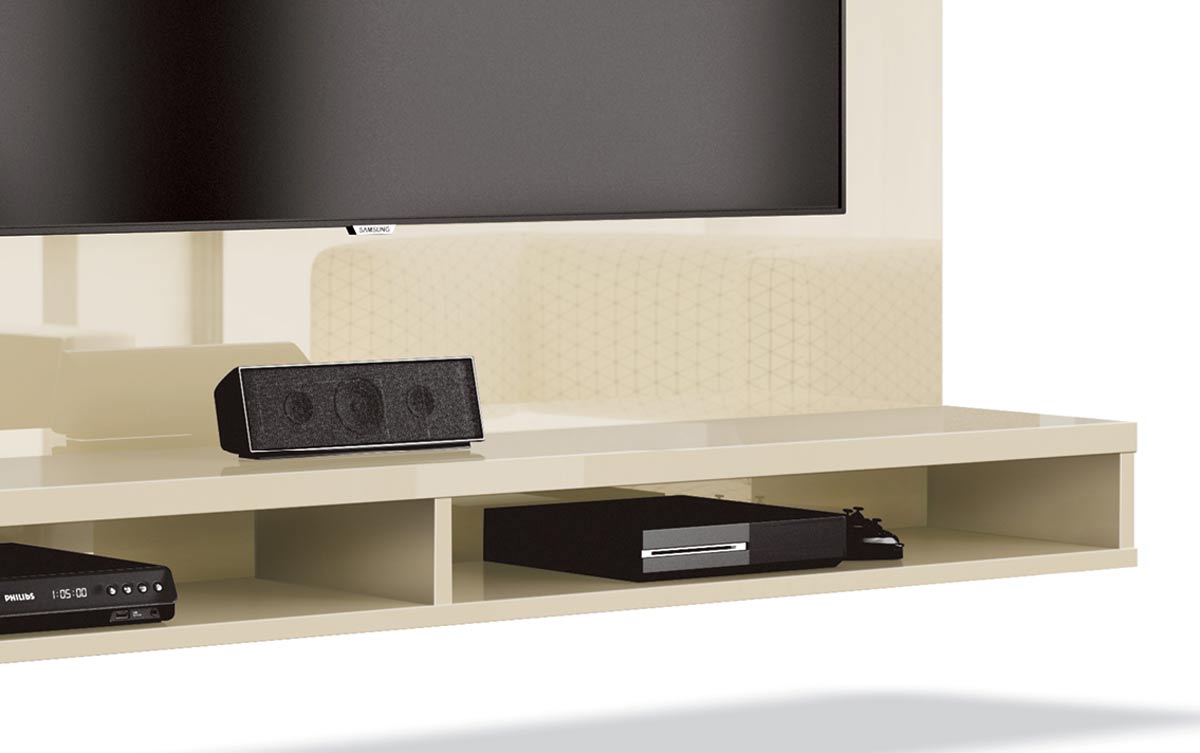 Painel para TV Dijon Off White com Naturale - Moveisaqui
