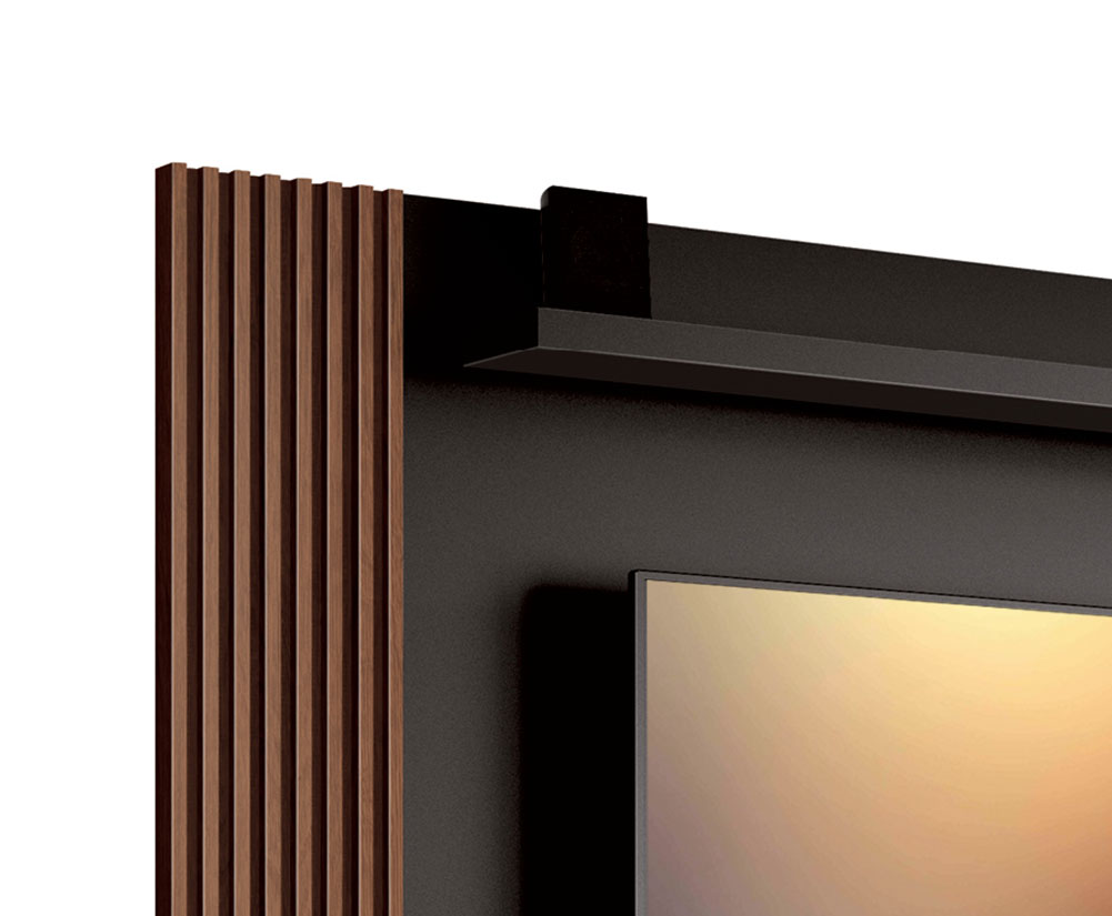 Painel para TV Dijon Preto com Naturale - MoveisAqui