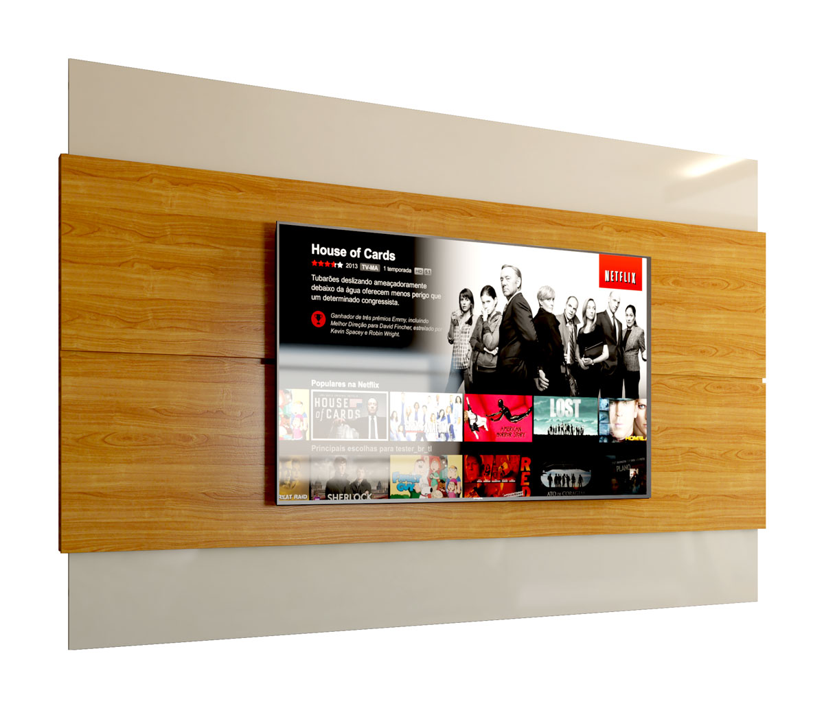 Painel para TV Wall/Limit 1.8 Off White com Nature - MoveisAqui