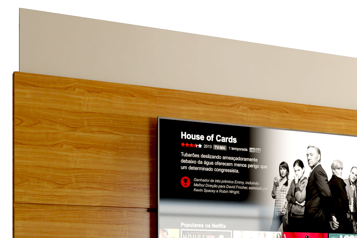 Painel para TV Wall/Limit 1.8 Off White com Nature - MoveisAqui