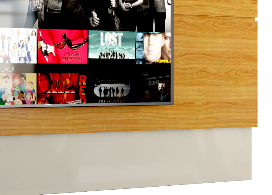 Painel para TV Wall/Limit 1.8 Off White com Nature - MoveisAqui
