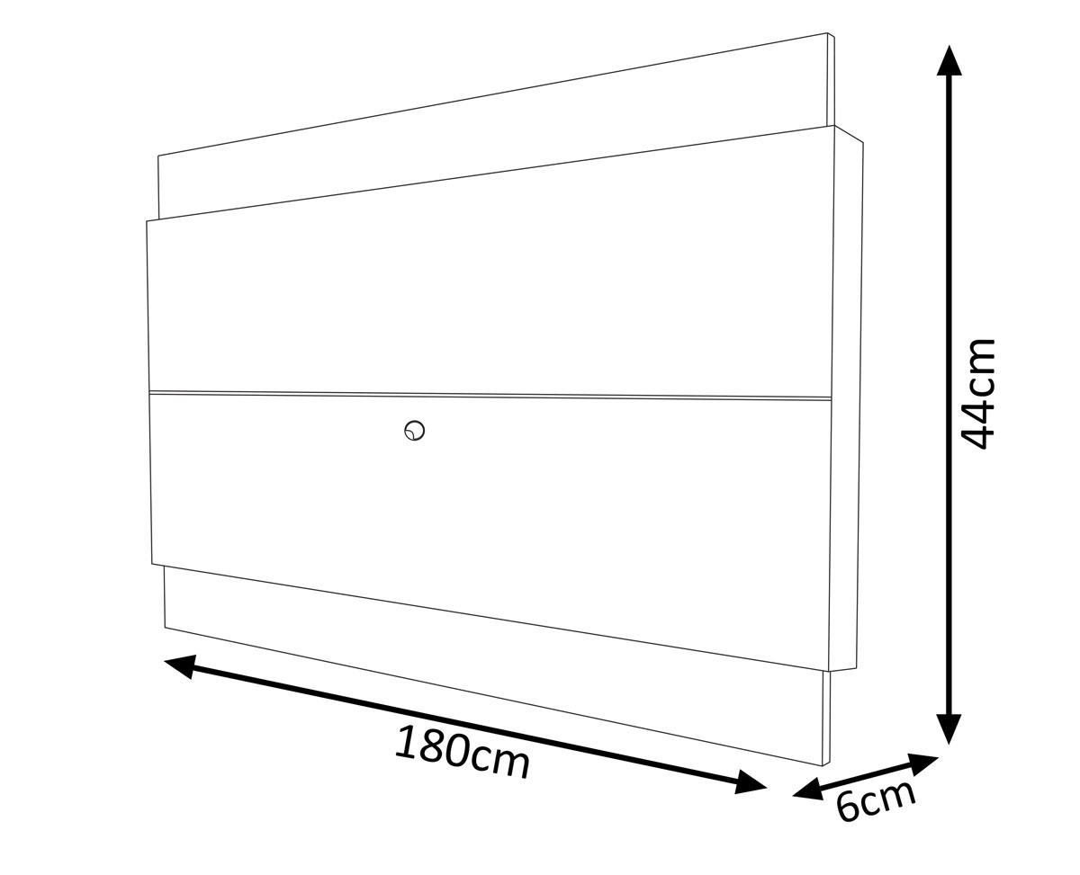 Painel para TV Wall/Limit 1.8 Off White com Nature - MoveisAqui