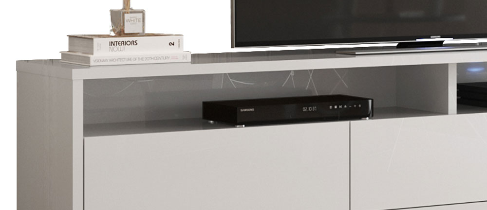Rack Bancada para TV Aspen 1.8 Branco - MoveisAqui