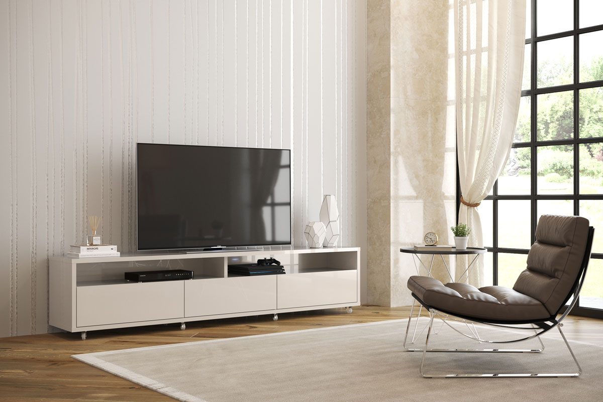 Rack Bancada para TV Aspen 2.2 Off White - MoveisAqui