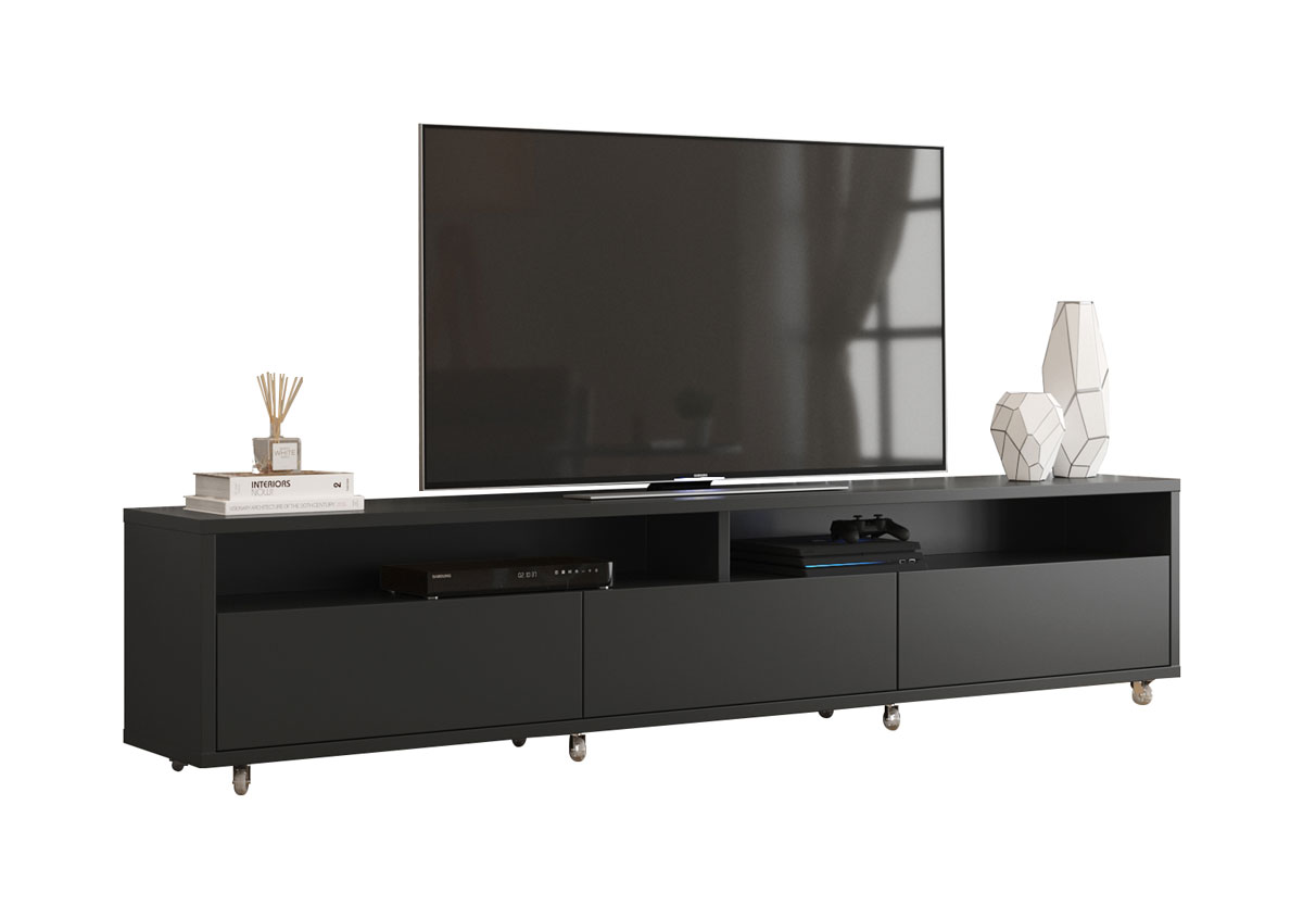 Rack Bancada para TV Aspen 2.2 Preto - MoveisAqui