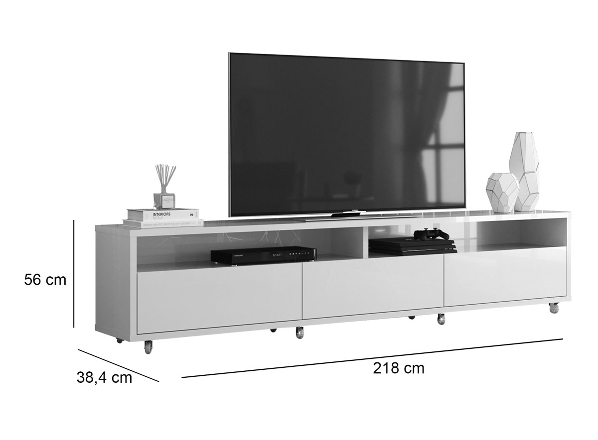 Rack Bancada para TV Aspen 2.2 Preto - MoveisAqui