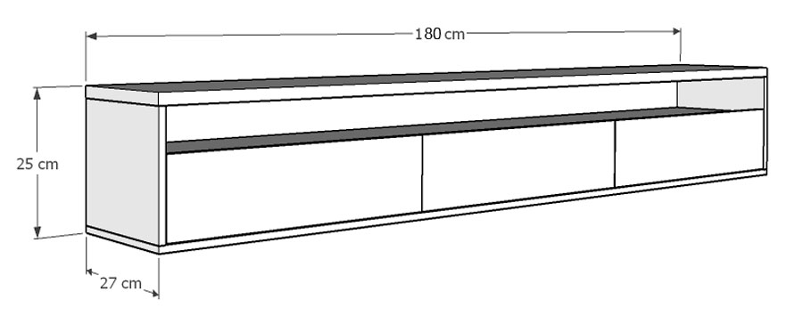 Rack Suspenso para TV Life 1.8 Branco Acetinado - MóveisAqui