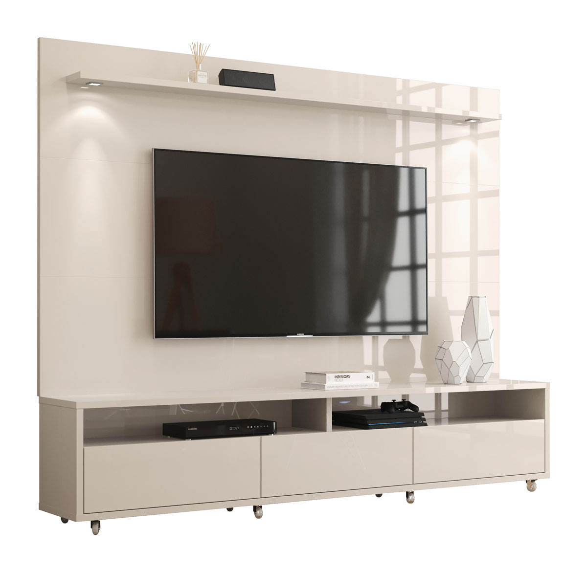 Rack com Painel Aspen 1.8 Off White - MoveisAqui