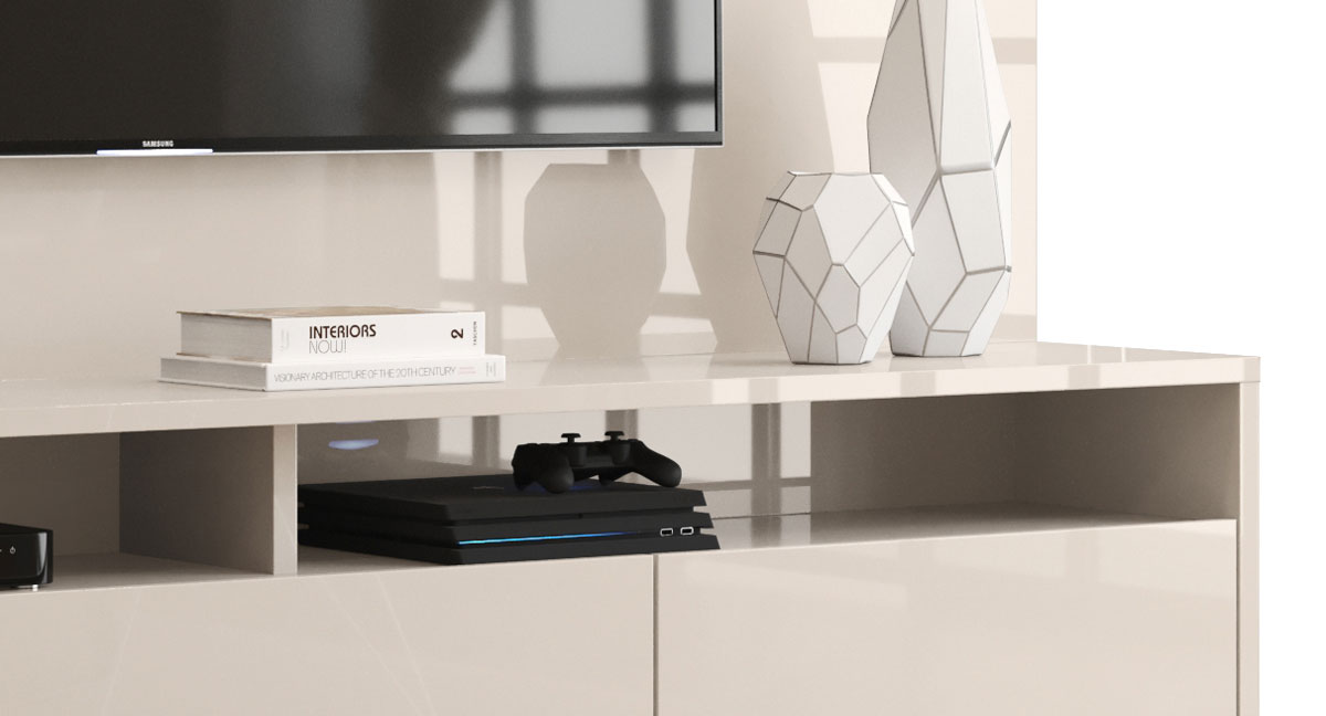 Rack com Painel Aspen 1.8 Off White - MoveisAqui