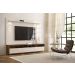 Rack com Painel Aspen 1.8 Off White com Madeiro Canela - MoveisAqui