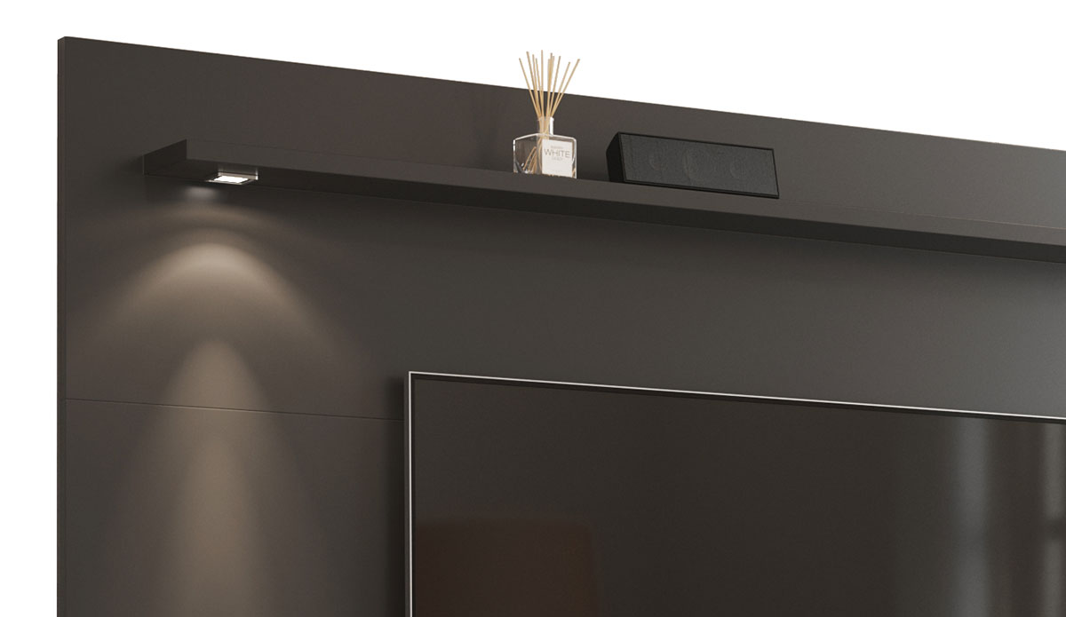 Rack com Painel Aspen 2.2 Preto - MoveisAqui