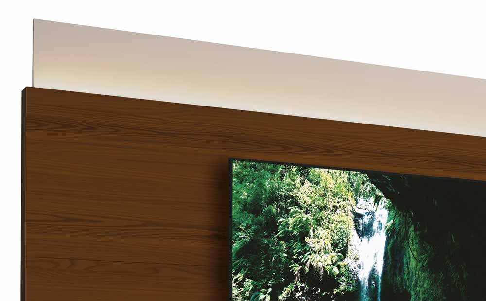 Rack com Painel Delux 1.8 com LED Off White com Natural - MoveisAqui