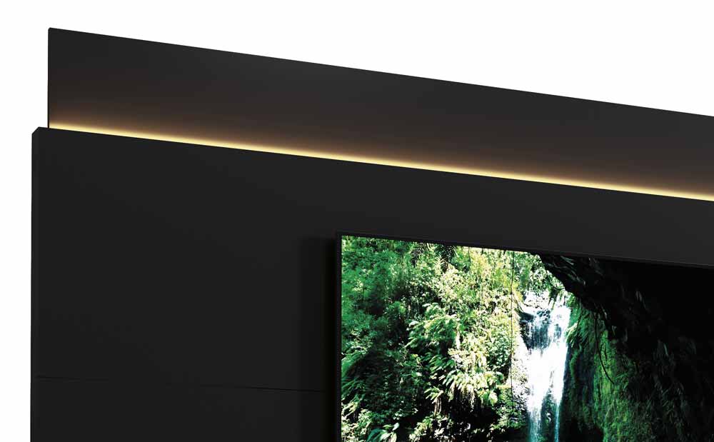 Rack com Painel Delux 1.8 com LED Preto - MoveisAqui