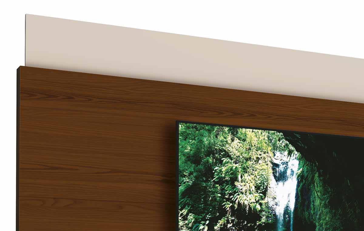 Rack com Painel Delux 2.2 Off White com Natural - MoveisAqui