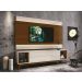 Rack com Painel Delux 2.2 com LED Off White com Natural - MoveisAqui