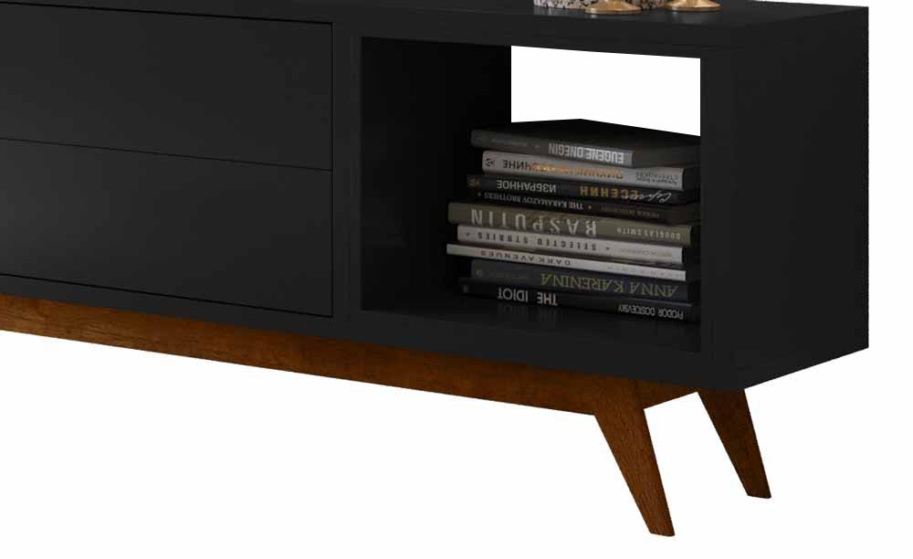 Rack com Painel Horizon 1.8 Preto - MoveisAqui