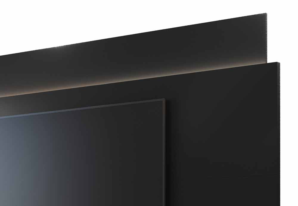 Rack com Painel Horizon 1.8 com LED Preto - MoveisAqui