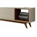 Rack com Painel Horizon 2.2 com LED Off White com Natural - MoveisAqui