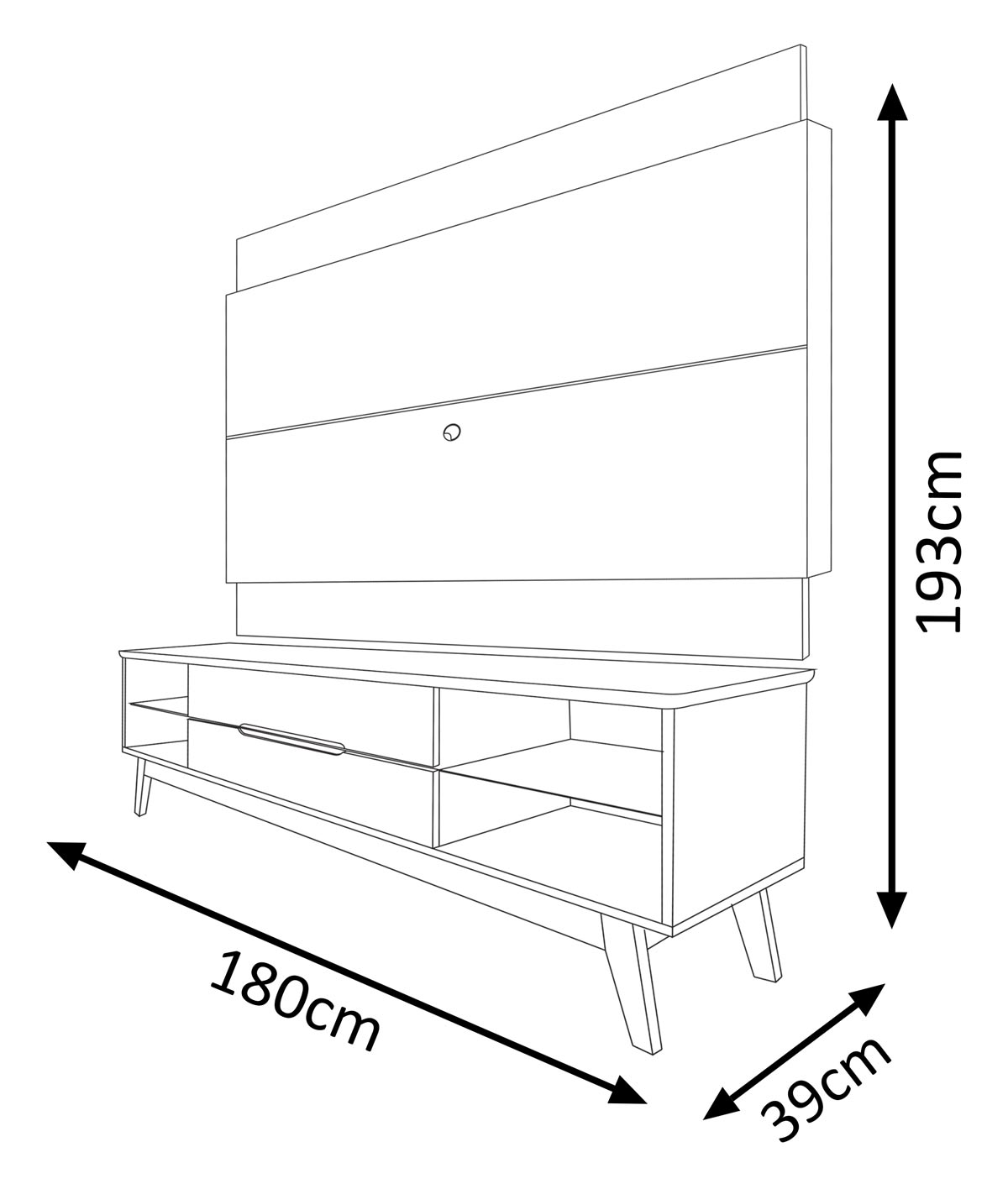 Rack com Painel Limit 1.8 Off White com Nature - MoveisAqui