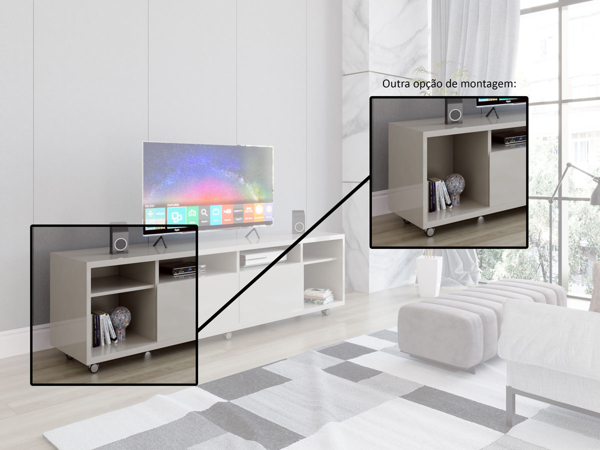 Rack para TV Arizona 1.8 1P Off White - MoveisAqui