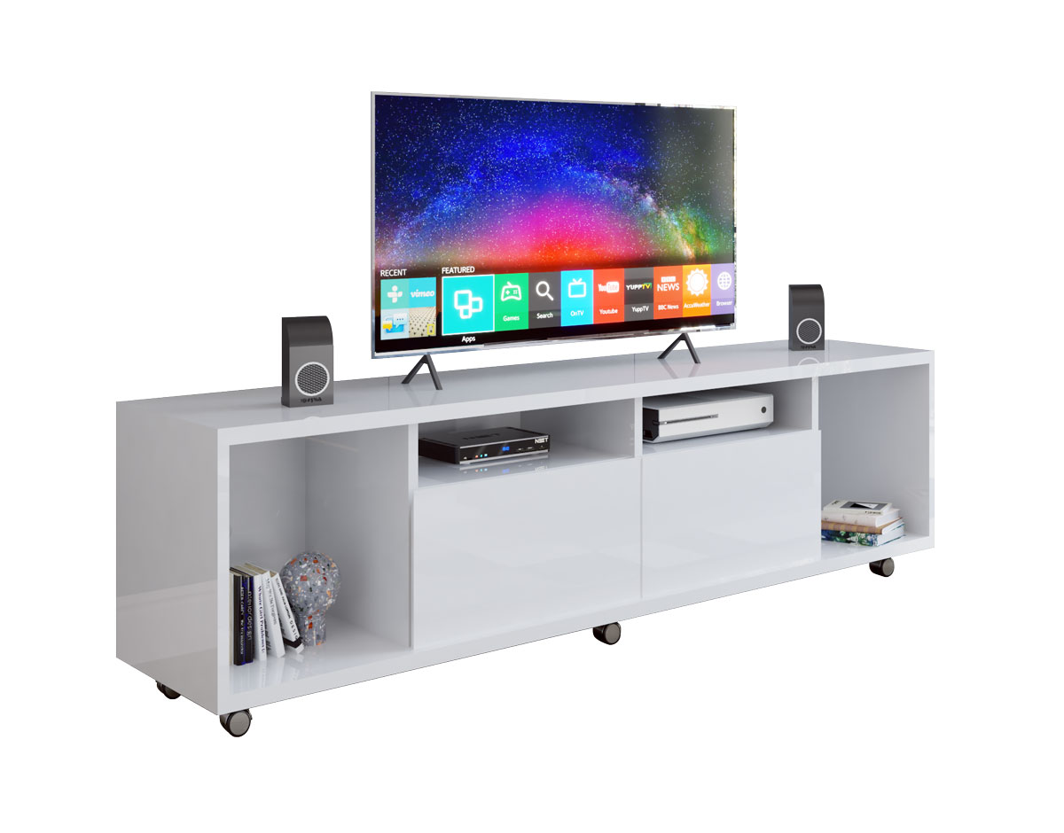 Rack para TV Arizona 1.8 Branco Brilho - MoveisAqui
