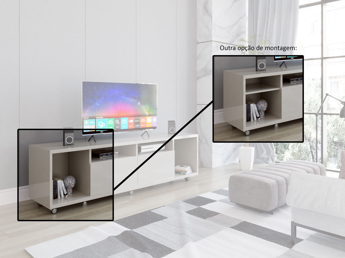 Rack para TV Arizona 1.8 Off White - MoveisAqui