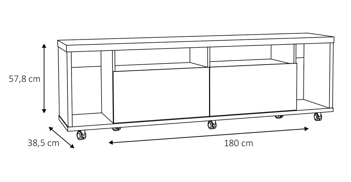 Rack para TV Arizona 1.8 Preto - MoveisAqui