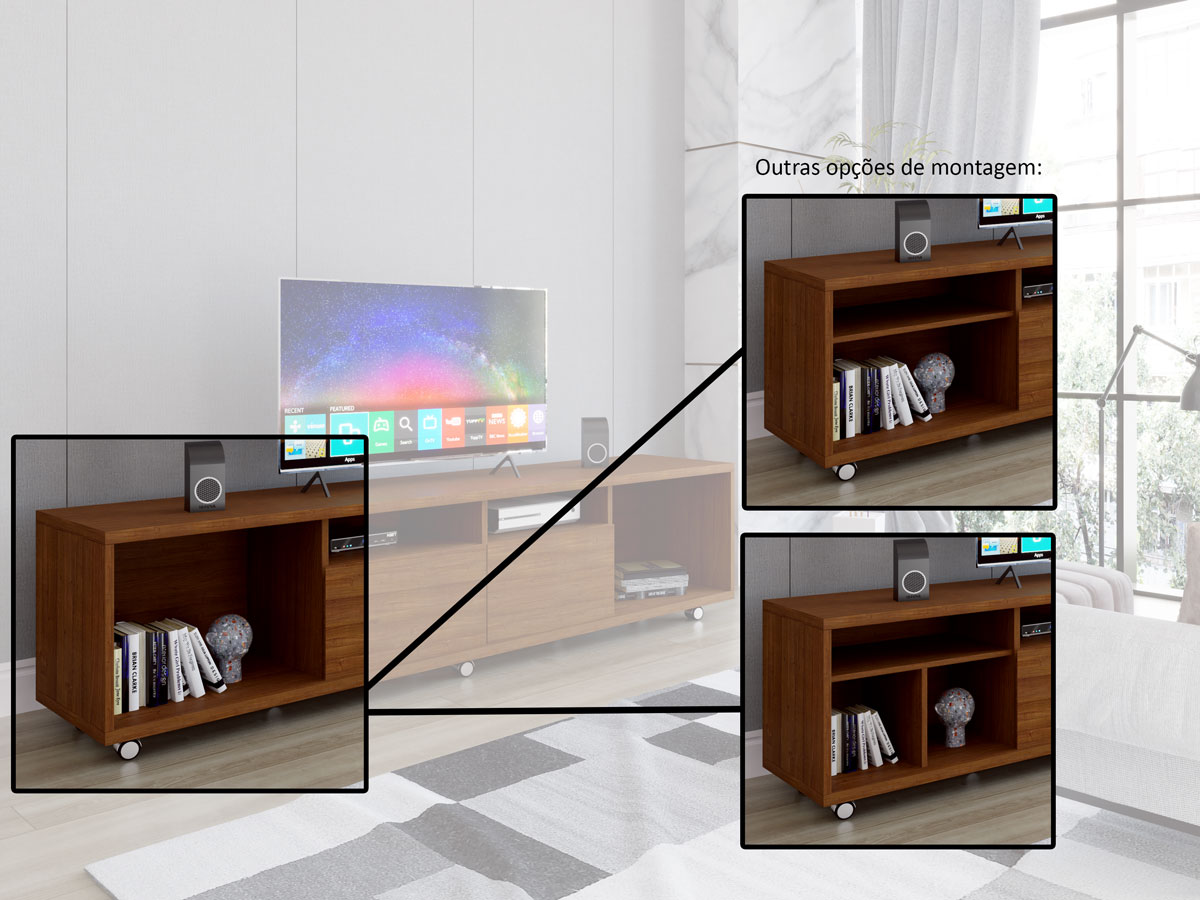 Rack para TV Arizona 2.2 Ipê - MoveisAqui