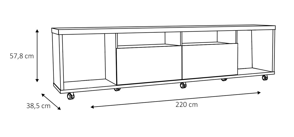 Rack para TV Arizona 2.2 Ipê - MoveisAqui