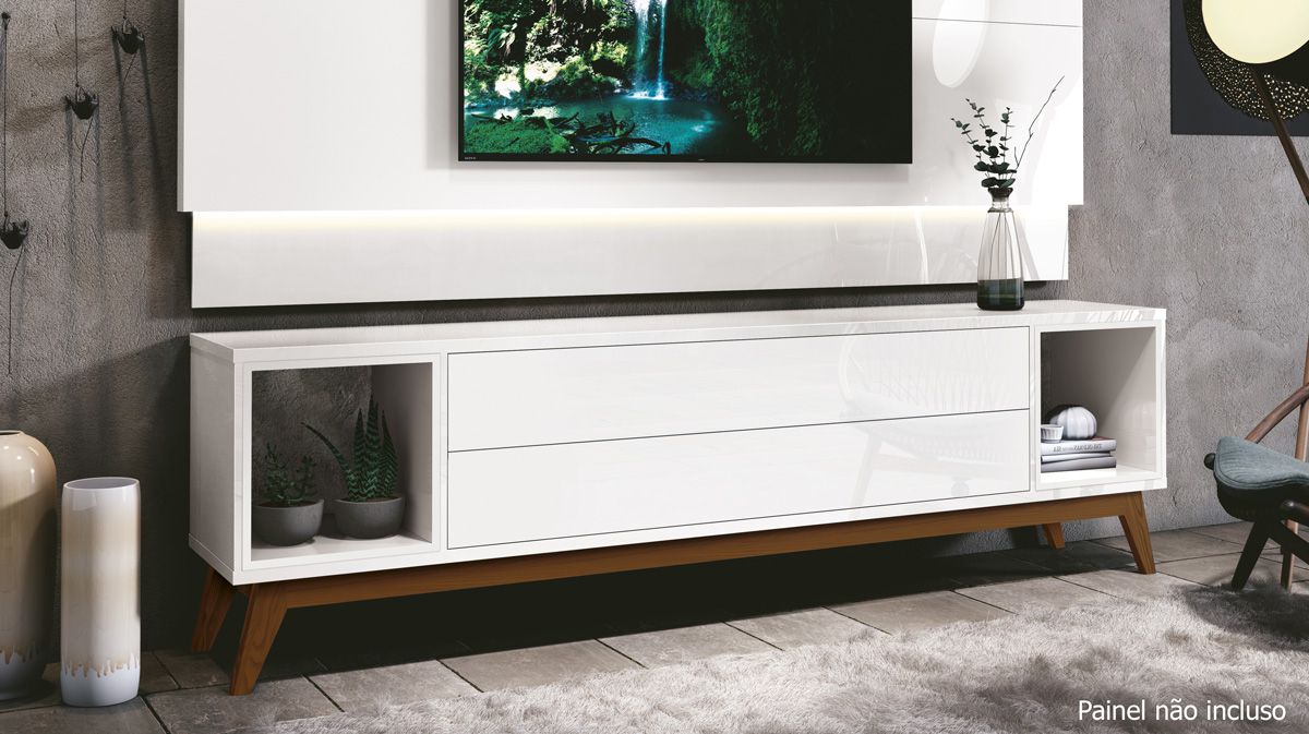 Rack para TV Delux 1.8 Branco - MoveisAqui