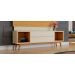 Rack para TV Delux 1.8 Off White com Nature - MoveisAqui