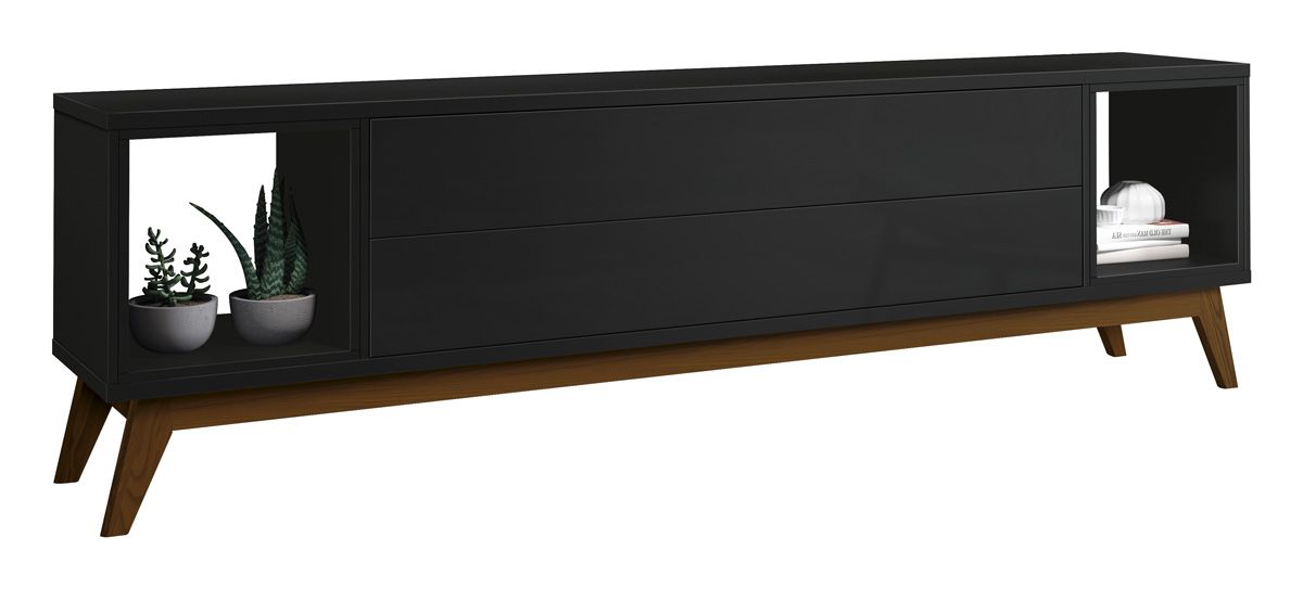 Rack para TV Delux 1.8 Preto - MoveisAqui