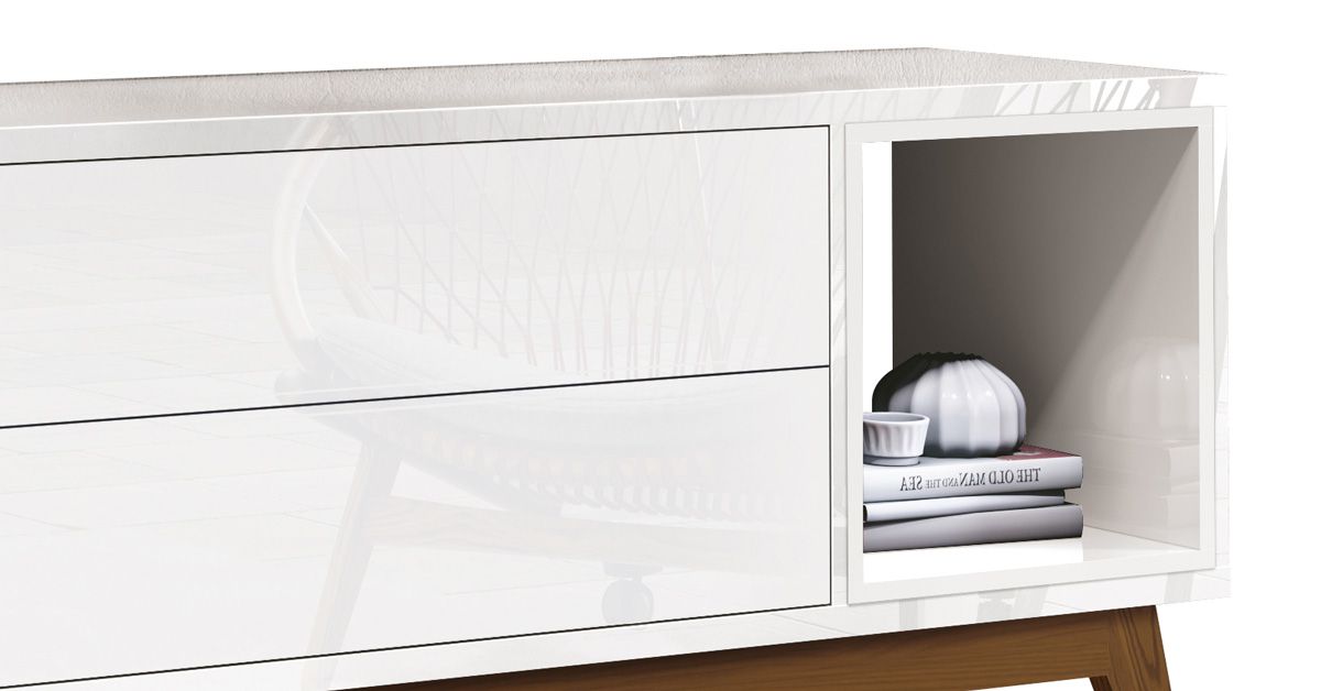 Rack para TV Delux 2.2 Branco - MoveisAqui