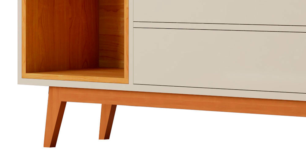 Rack para TV Horizon 1.8 Off White com Nature - MoveisAqui