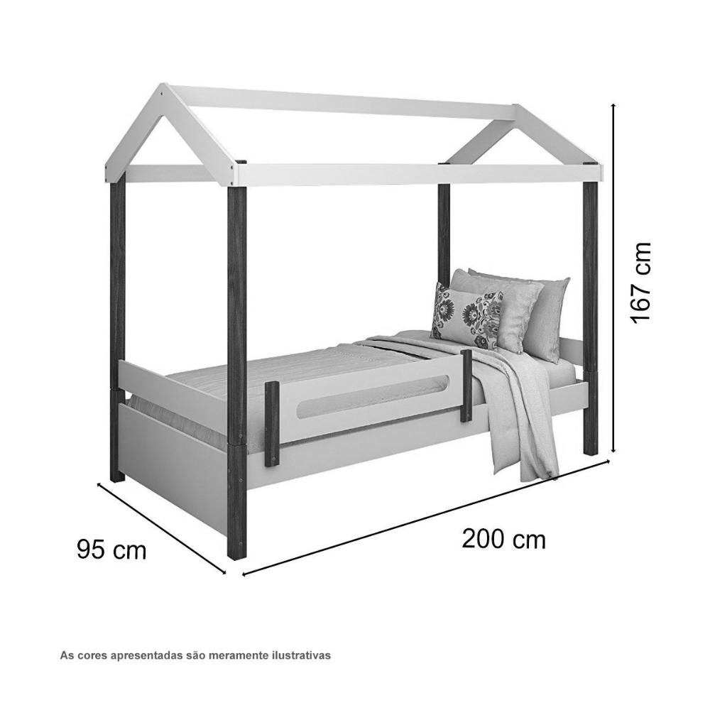 Cama Casa Elisa Branca Com Led E Colchão