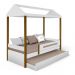 Cama Casa Solteiro Lara Branca com Aux, e 02 Colchões