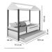 Cama Casa Solteiro Lara Branca com Aux, e 02 Colchões