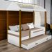 Cama Casa Solteiro Lara Branca com LED, Aux, e 02 Colchões