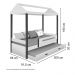 Cama Casa Solteiro Lara Branca com LED, Aux, e 02 Colchões
