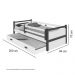 Cama Infantil Diana Branco/Mel c/ Aux, e 02 Colchões