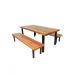 Jogo Mesa E 2 Bancos Industrial Dallas 1,20m Ferragem Preta