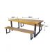 Jogo Mesa E 2 Bancos Industrial Detroit 1,20m Ferragem Preta