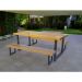 Jogo Mesa E 2 Bancos Industrial Detroit 1,60m Ferragem Preta