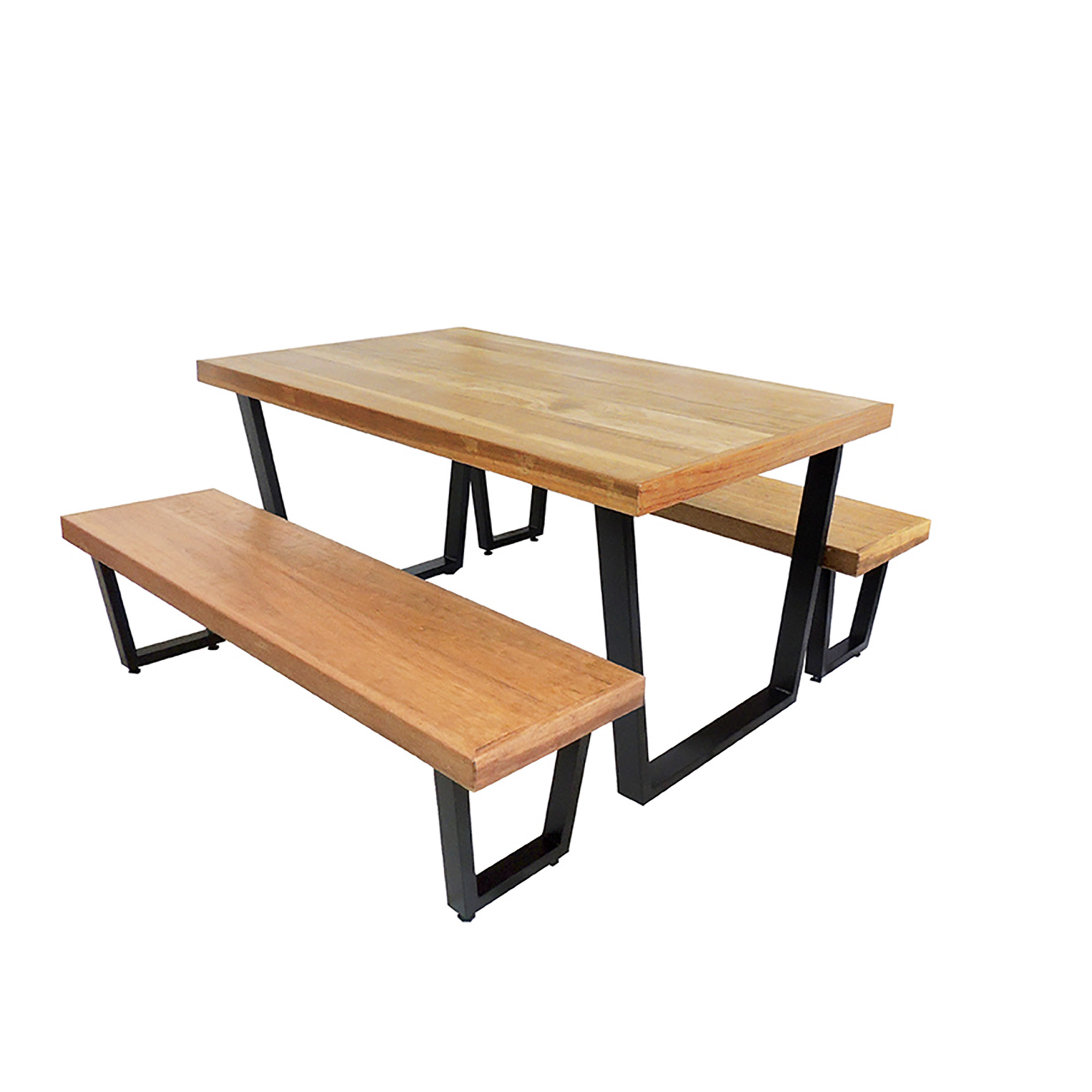 Jogo Mesa E 2 Bancos Industrial Diamond 1,60m Ferragem Preta