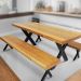 Jogo Mesa E 2 Bancos Industrial Texas 2,50m Ferragem Preta